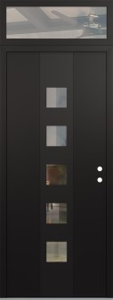 DIAMOND A13 36" X 96" BLACK/BLACK CLEAR GLASS PANEL BLACK LHI WITH TRANSOM CLEAR GLASS