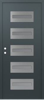 Diamond D4 36" x 80" anthracite/anthracite frosted Glass Panel stainless steel RHI