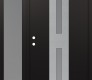 Modern Steel Front Door DIAMOND A6 52" X 80" BLACK/WHITE FROSTED GLASS PANEL STAINLESS STEEL RHI WITH SIDELITE FROSTED GLASS