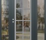 Modern Steel Front Door Diamond C16 64" x 80" anthracite/anthracite clear Glass Panel stainless steel RHI with 2 Sidelites clear Glass