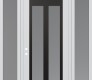 Modern Steel Front Door Diamond C14 68" x 96" white/white frosted Glass Panel black RHI with 2 Sidelites and Transom frosted Glass
