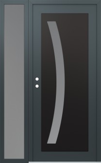 Diamond C4 48" x 80" anthracite/anthracite frosted Glass Panel black RHI with Sidelite frosted Glass