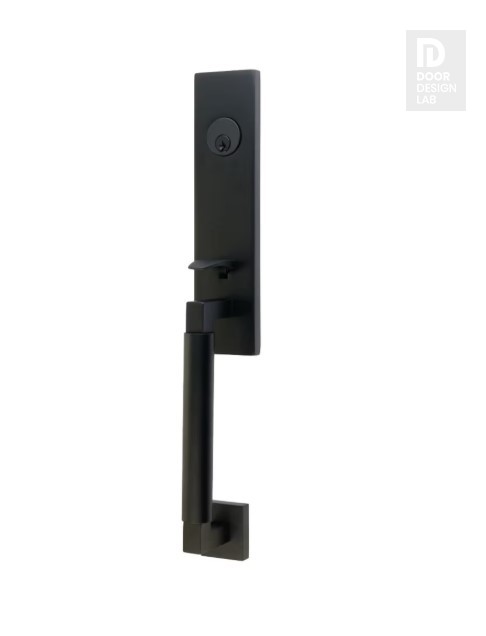 EMTEK HERCULES SMOOTH MONOLITHIC SINGLE CYLINDER KEYD 4215 FLAT BLACK US19 for Steel Front Doors