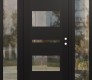 Modern Steel Front Door Diamond C10 64" x 80" black/black clear Glass Panel black LHI with 2 Sidelites clear Glass