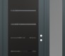 Modern Steel Front Door Diamond C11 48" x 96" anthracite/anthracite mirrored Glass Panel black LHI with Sidelite and Transom frosted Glass
