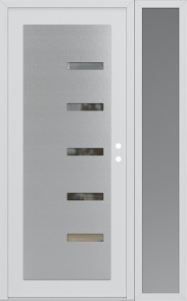 Diamond C8 48" x 80" white/white clear Glass Panel stainless steel LHI with Sidelite frosted Glass