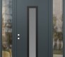 Modern Steel Front Door DIAMOND A11 64" X 96" ANTHRACITE/ANTHRACITE FROSTED GLASS PANEL BLACK RHI WITH 2 SIDELITES AND TRANSOM CLEAR GLASS