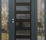 Modern Steel Front Door Diamond C9 68" x 80" anthracite/anthracite mirrored Glass Panel black RHI with 2 Sidelites clear Glass