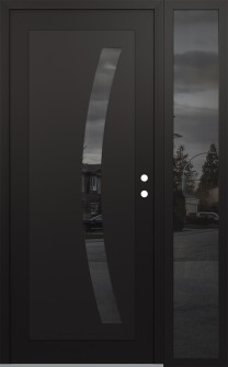 Diamond C4 48" x 80" black/black mirrored Glass Panel black LHI with Sidelite mirrored Glass