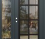 Modern Steel Front Door Diamond C16 50" x 80" anthracite/anthracite clear Glass Panel black RHI with Sidelite clear Glass