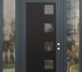 Modern Steel Front Door Diamond C5 64" x 96" anthracite/anthracite clear Glass Panel black LHI with 2 Sidelites and Transom clear Glass