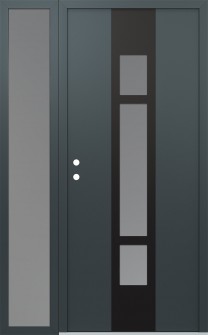 DIAMOND A9 50" X 80" ANTHRACITE/ANTHRACITE FROSTED GLASS PANEL BLACK RHI WITH SIDELITE FROSTED GLASS