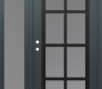 Modern Steel Front Door Diamond C16 52" x 80" anthracite/anthracite frosted Glass Panel black RHI with Sidelite frosted Glass