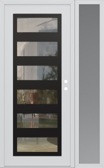 Diamond C9 50" x 80" white/white clear Glass Panel black LHI with Sidelite frosted Glass