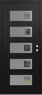 Diamond D2 36" x 80" black/black clear Glass Panel stainless steel LHI