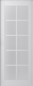 DOOR SLAB PALLADIO 10 LITE VETRO BIANCO NOBLE 30" X 80" X 1 9/16" TEMPERED FROSTED GLASS