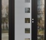 Modern Steel Front Door Diamond C5 60" x 80" black/black clear Glass Panel stainless steel LHI with 2 Sidelites clear Glass
