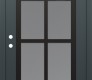 Modern Steel Front Door Diamond C16 36" x 80" anthracite/anthracite frosted Glass Panel black RHI