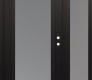 Modern Steel Front Door Diamond C1 48" x 80" black/white frosted Glass Panel black LHI with Sidelite frosted Glass