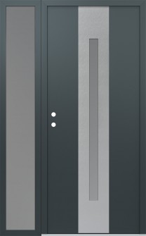 DIAMOND A2 52" X 80" ANTHRACITE/ANTHRACITE FROSTED GLASS PANEL STAINLESS STEEL RHI WITH SIDELITE FROSTED GLASS