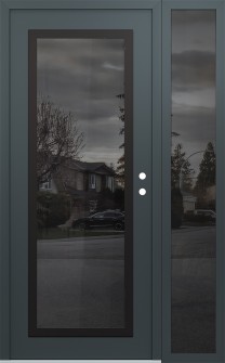 Diamond C1 48" x 80" anthracite/anthracite mirrored Glass Panel black LHI with Sidelite mirrored Glass