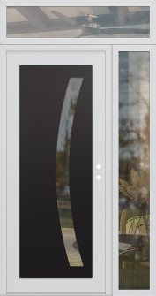 Diamond C4 48" x 96" white/white clear Glass Panel black LHI with Sidelite and Transom clear Glass