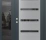 Modern Steel Front Door Diamond C7 50" x 80" anthracite/anthracite mirrored Glass Panel stainless steel RHI with Sidelite mirrored Glass