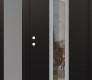 Modern Steel Front Door DIAMOND A1 52" X 80" BLACK/BLACK CLEAR GLASS PANEL STAINLESS STEEL RHI WITH SIDELITE FROSTED GLASS