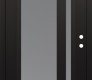 Modern Steel Front Door Diamond C15 36" x 80" black/white frosted Glass Panel black LHI