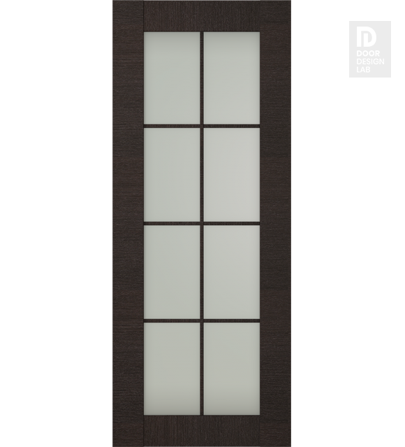 Modern Interior NDOOR SLAB AVANTI 8 LITE VETRO BLACK APRICOT 36" X 84" X 1 3/4" TEMPERED FROSTED GLASS