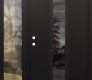 Modern Steel Front Door DIAMOND A11 52" X 80" BLACK/BLACK MIRRORED GLASS PANEL BLACK RHI WITH SIDELITE CLEAR GLASS