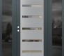 Modern Steel Front Door Diamond C7 60" x 80" anthracite/anthracite clear Glass Panel stainless steel RHI with 2 Sidelites mirrored Glass