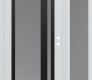 Modern Steel Front Door Diamond C15 52" x 80" white/white frosted Glass Panel black LHI with Sidelite frosted Glass