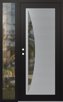 Diamond C13 50" x 80" black/black clear Glass Panel stainless steel RHI with Sidelite clear Glass