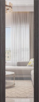 DOOR SLAB PALLADIO 202 CLEAR VETRO GRAY OAK 30" X 80" X 1 9/16" TEMPERED CLEAR GLASS