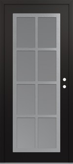 Diamond C16 36" x 80" black/white frosted Glass Panel stainless steel LHI