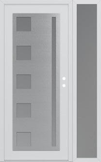 Diamond C3 48" x 80" white/white frosted Glass Panel stainless steel LHI with Sidelite frosted Glass