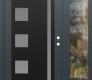 Modern Steel Front Door Diamond C3 50" x 80" anthracite/anthracite frosted Glass Panel black LHI with Sidelite clear Glass