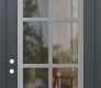 Modern Steel Front Door Diamond C16 36" x 96" anthracite/anthracite clear Glass Panel stainless steel RHI with Transom clear Glass
