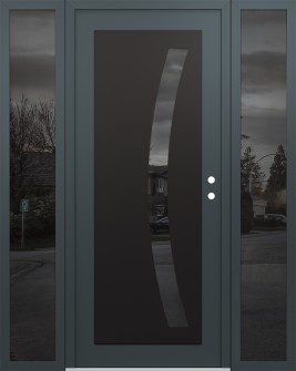 Diamond C4 64" x 80" anthracite/anthracite mirrored Glass Panel black LHI with 2 Sidelites mirrored Glass