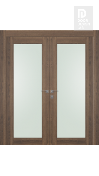 Modern interior door Avon 207 Vetro Pecan Nutwood Double doors for $798 ...