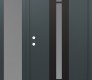 Modern Steel Front Door DIAMOND A5 52" X 80" ANTHRACITE/ANTHRACITE FROSTED GLASS PANEL BLACK RHI WITH SIDELITE FROSTED GLASS