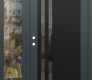Modern Steel Front Door Diamond C6 52" x 80" anthracite/anthracite mirrored Glass Panel black RHI with Sidelite clear Glass