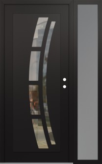 Diamond C12 48" x 80" black/black clear Glass Panel black LHI with Sidelite frosted Glass