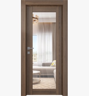 Avon 207 Clear Vetro Pecan Nutwood Single Doors