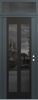 Diamond C14 36" x 96" anthracite/anthracite mirrored Glass Panel black LHI with Transom mirrored Glass
