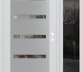 Modern Steel Front Door Diamond C7 50" x 80" white/white clear Glass Panel stainless steel LHI with Sidelite mirrored Glass