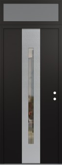 DIAMOND A2 36" X 96" BLACK/BLACK CLEAR GLASS PANEL STAINLESS STEEL LHI WITH TRANSOM FROSTED GLASS