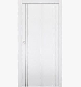 Optima 2V Snow White Bi-folding doors