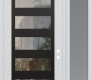 Modern Steel Front Door Diamond C9 50" x 96" white/white clear Glass Panel black LHI with Sidelite and Transom frosted Glass